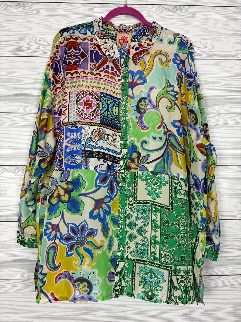 Johnny Was The Audrey Tunic armeria patchwork blouse size 2X NWT - Picture 3 of 13